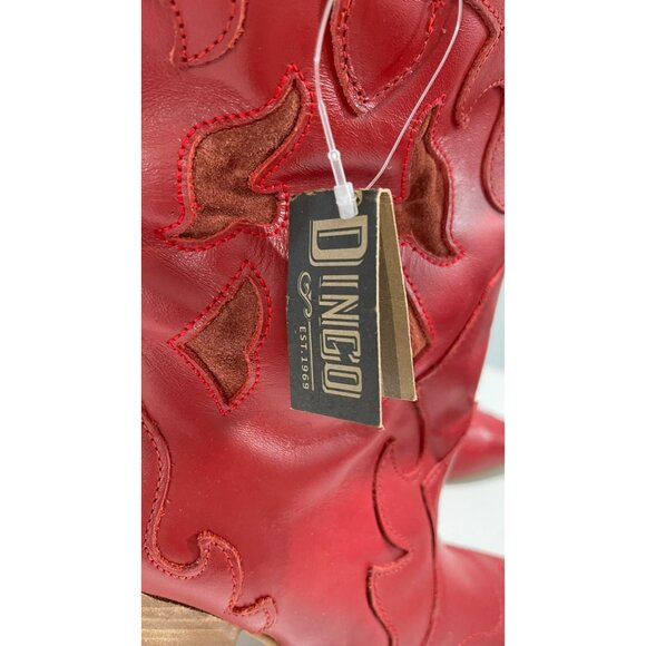 Dingo Womens Red Leather Western Booties With Fringe Size 8 NEW - Picture 2 of 7